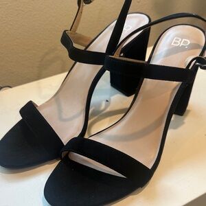 BP Elegant Black Block Heel Sandals